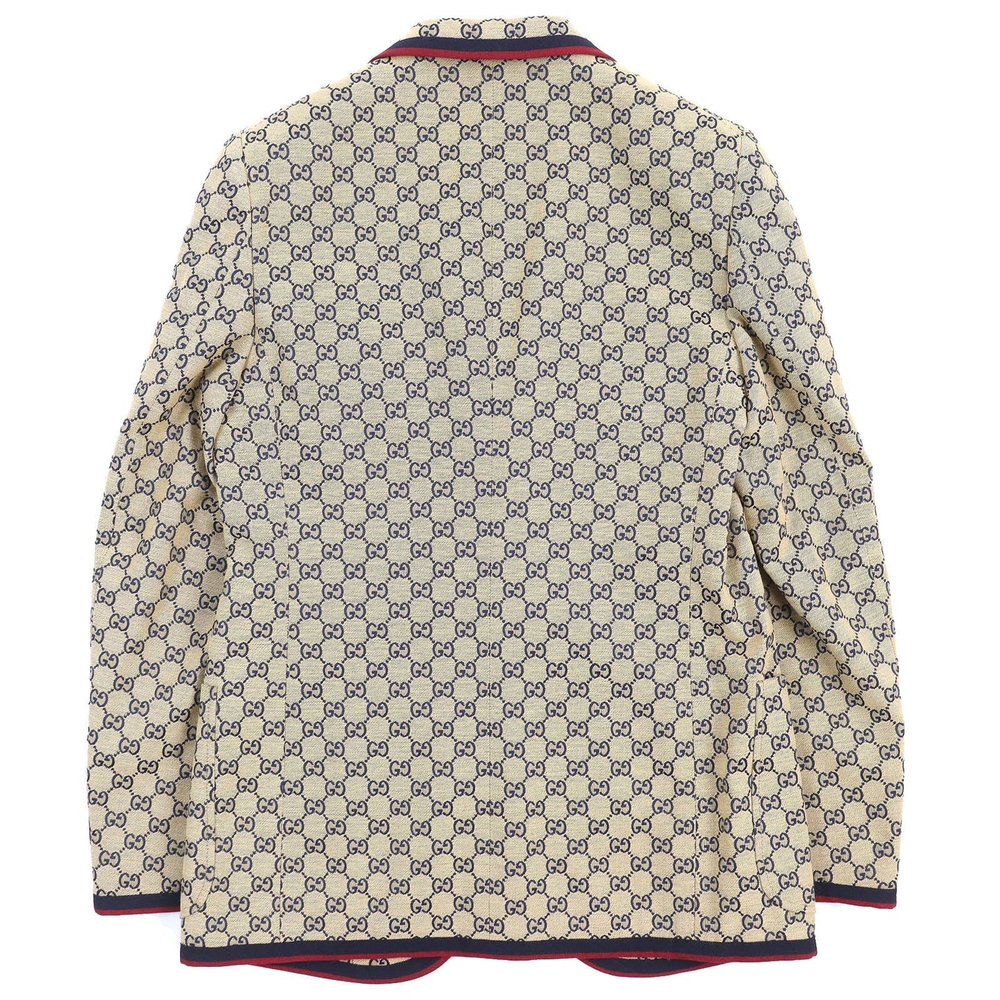 GUCCI 654922 Outer: 100% cotton, Outer: 100% polyester, Lining: 100% rayon, Outer: , Lining 2: 100% rayon Beige navy red mens 48 Used