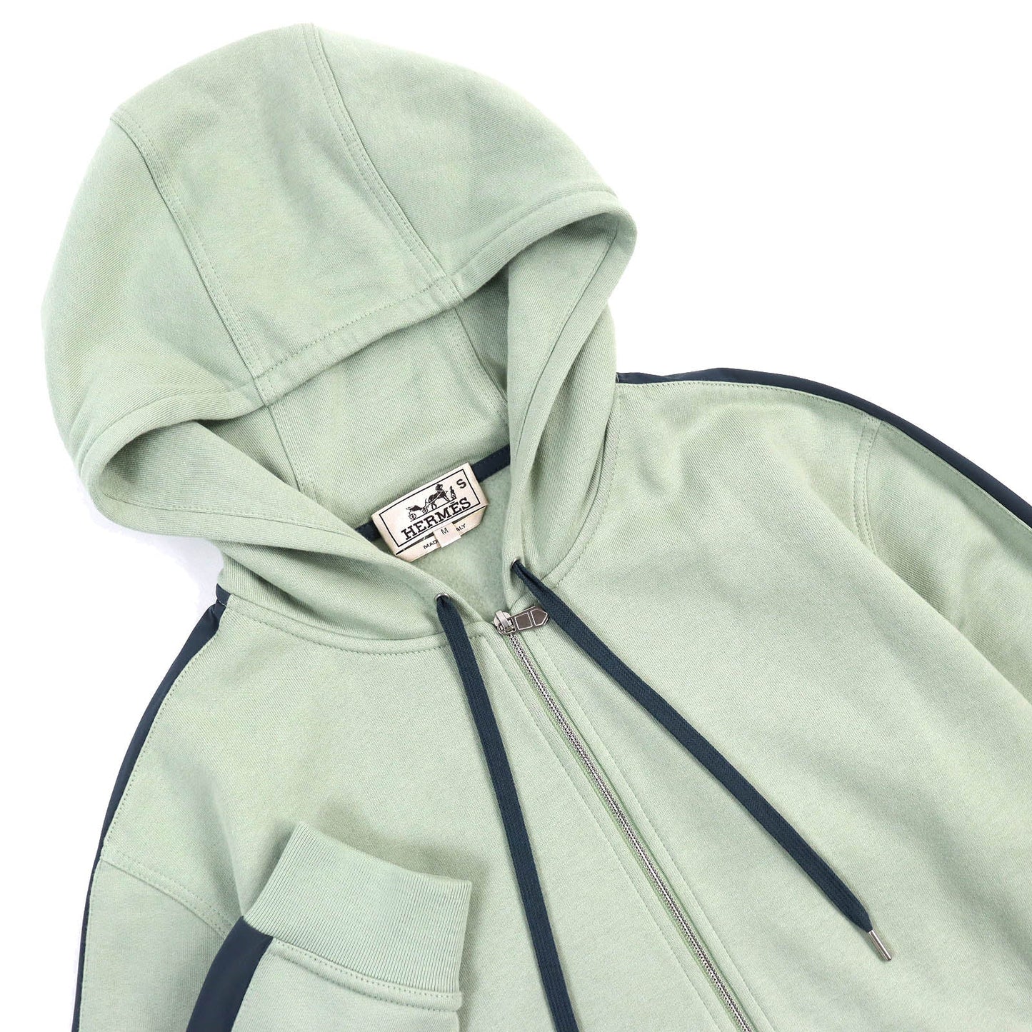 HERMES Hoodie cotton Light green type Run H M