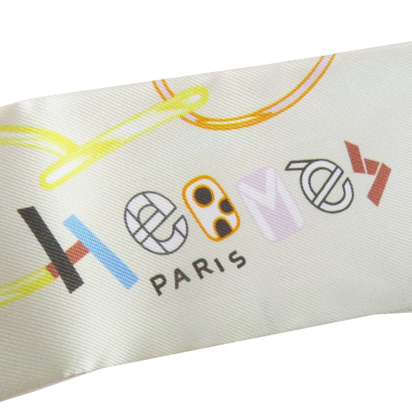 HERMES scarf Main: 100% silk Cream/Rouge/Blue Do Re Boucles Twilly Women Used