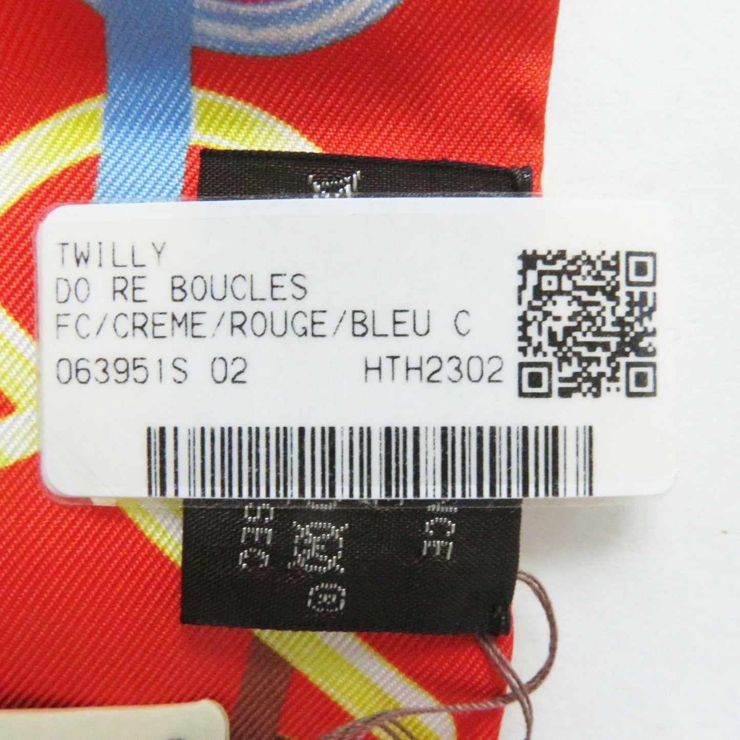 HERMES scarf Main: 100% silk Cream/Rouge/Blue Do Re Boucles Twilly Women Used
