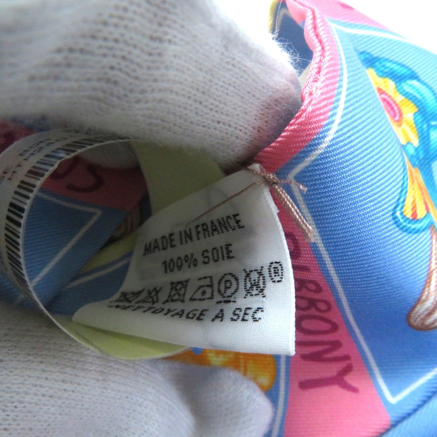 HERMES scarf Main: 100% silk BLEU CIEL/ROSE BON FUNNY ICE CREAM Twilly Women Used