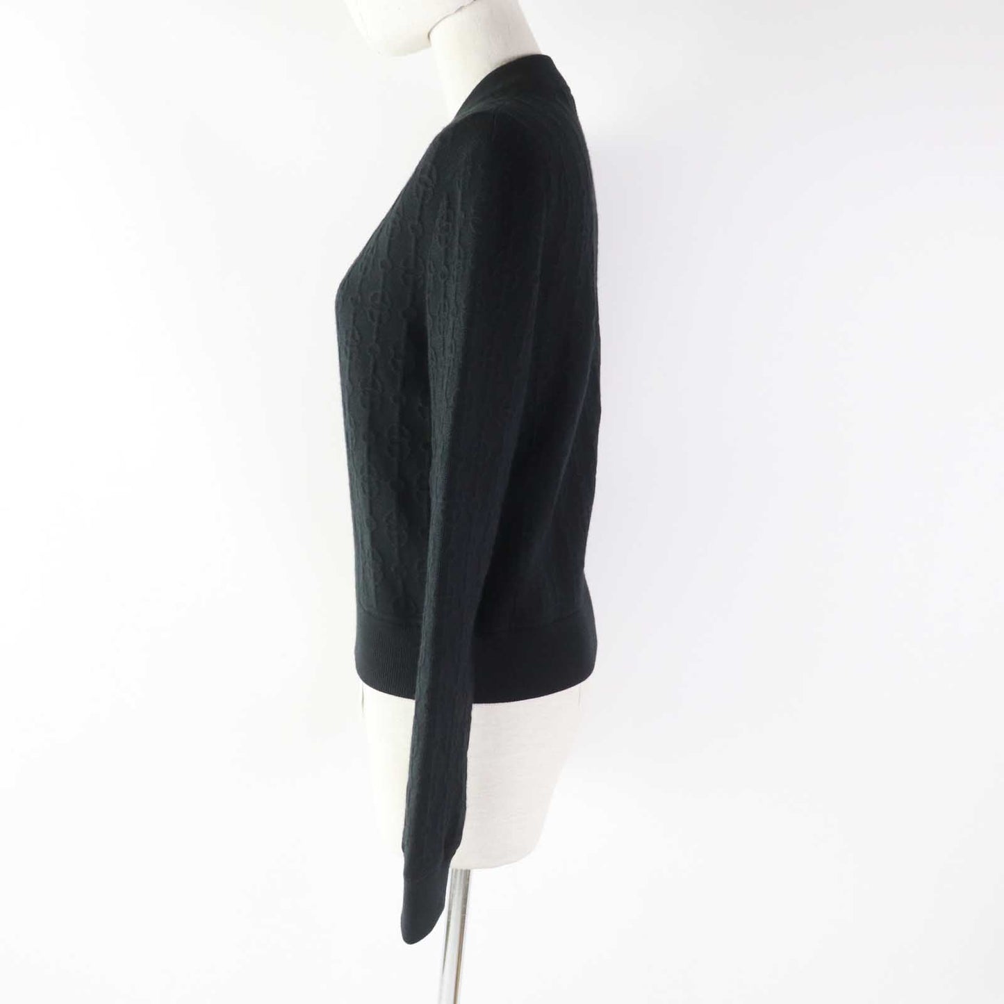 HERMES cardigan 2E2201D3 cashmere black Crickets 38