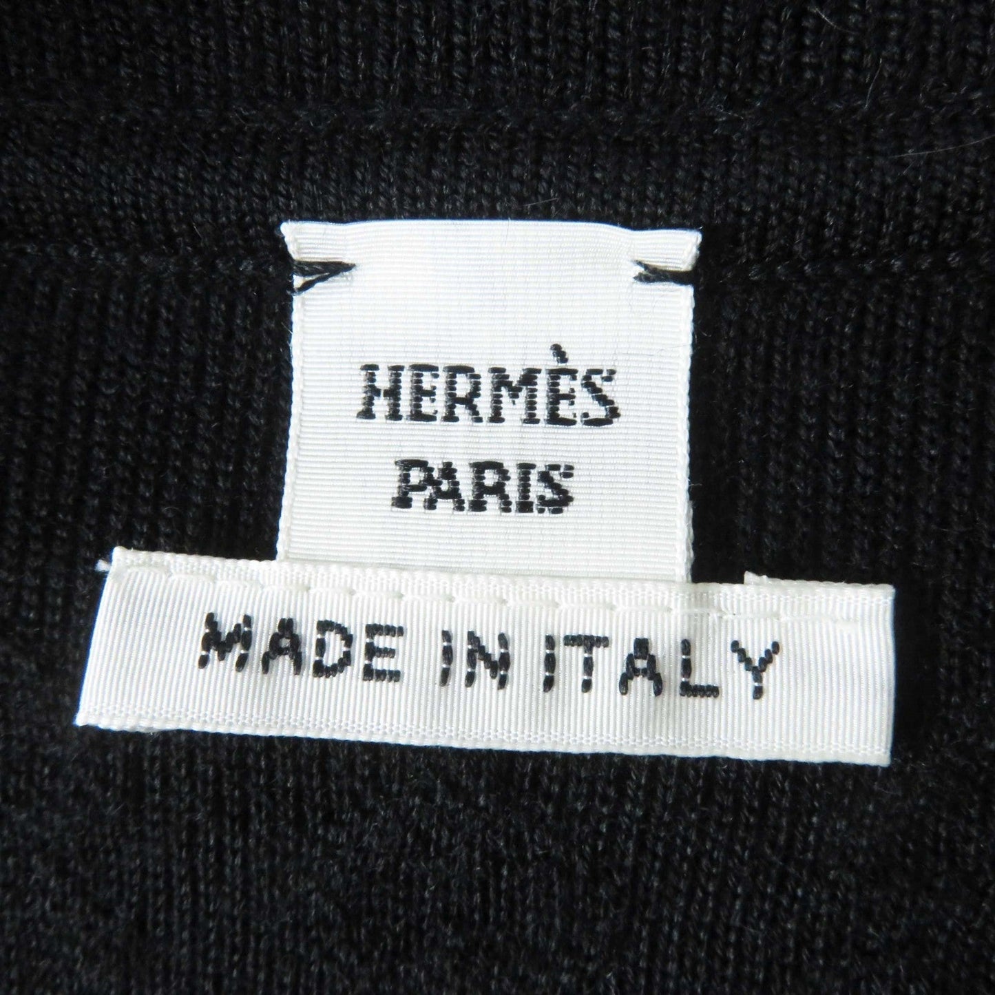 HERMES cardigan 2E2201D3 cashmere black Crickets 38