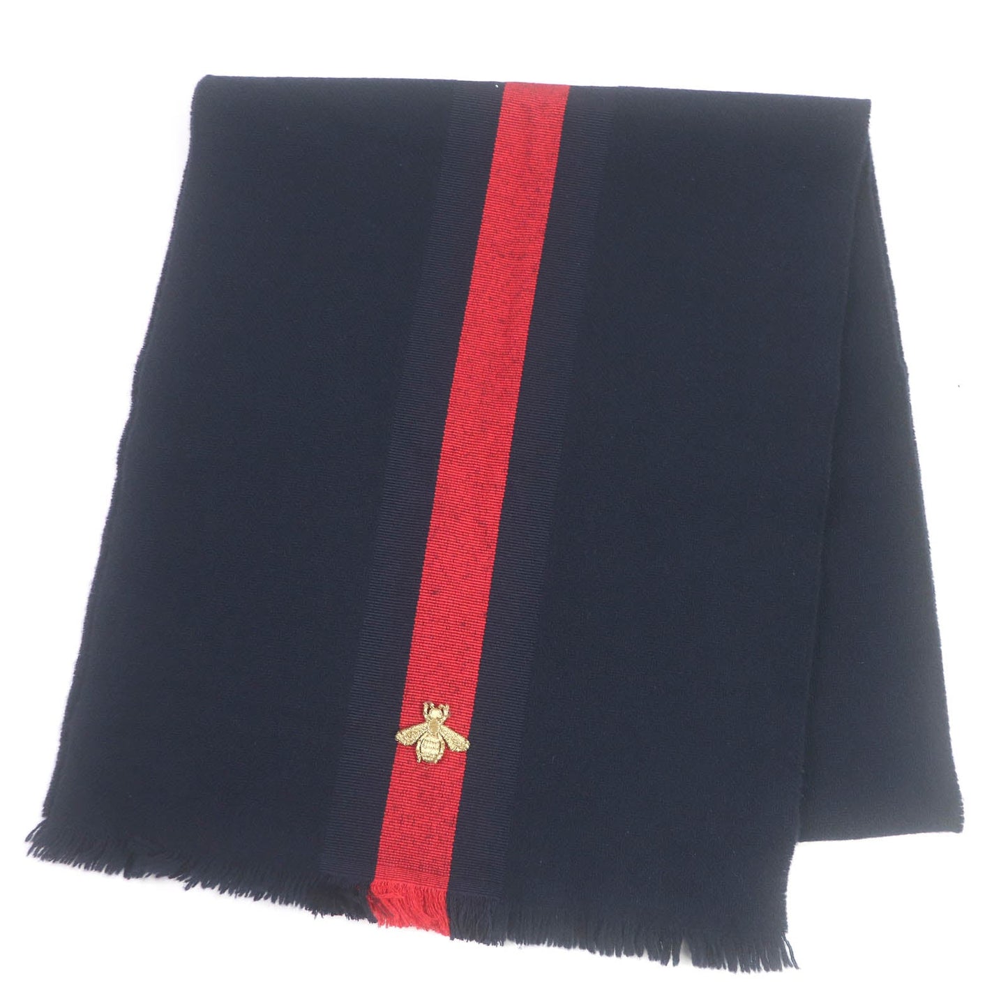 GUCCI Scarf 475513 Main: 56% wool, Main: 24% cashmere, Main: 20% silk Navy mens Used