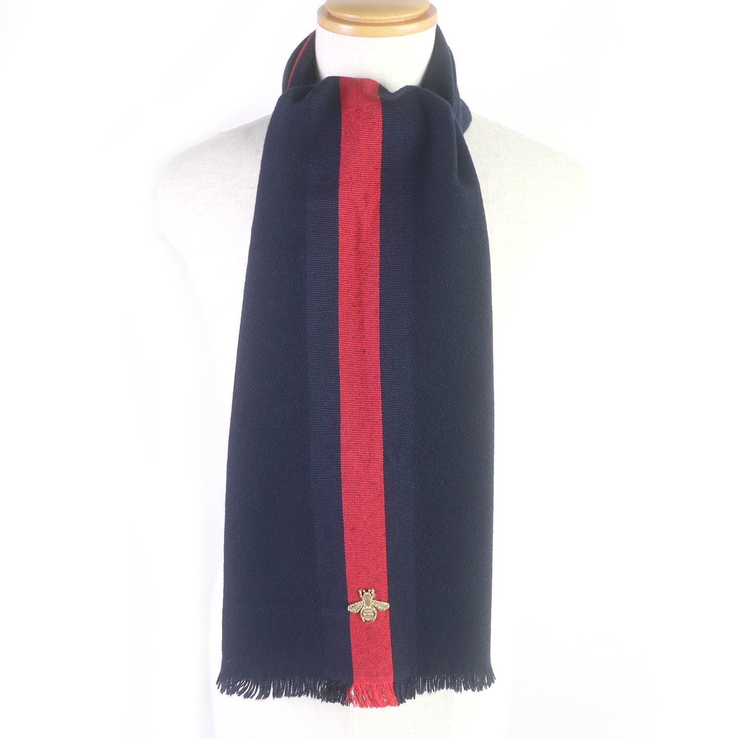 GUCCI Scarf 475513 Main: 56% wool, Main: 24% cashmere, Main: 20% silk Navy mens Used