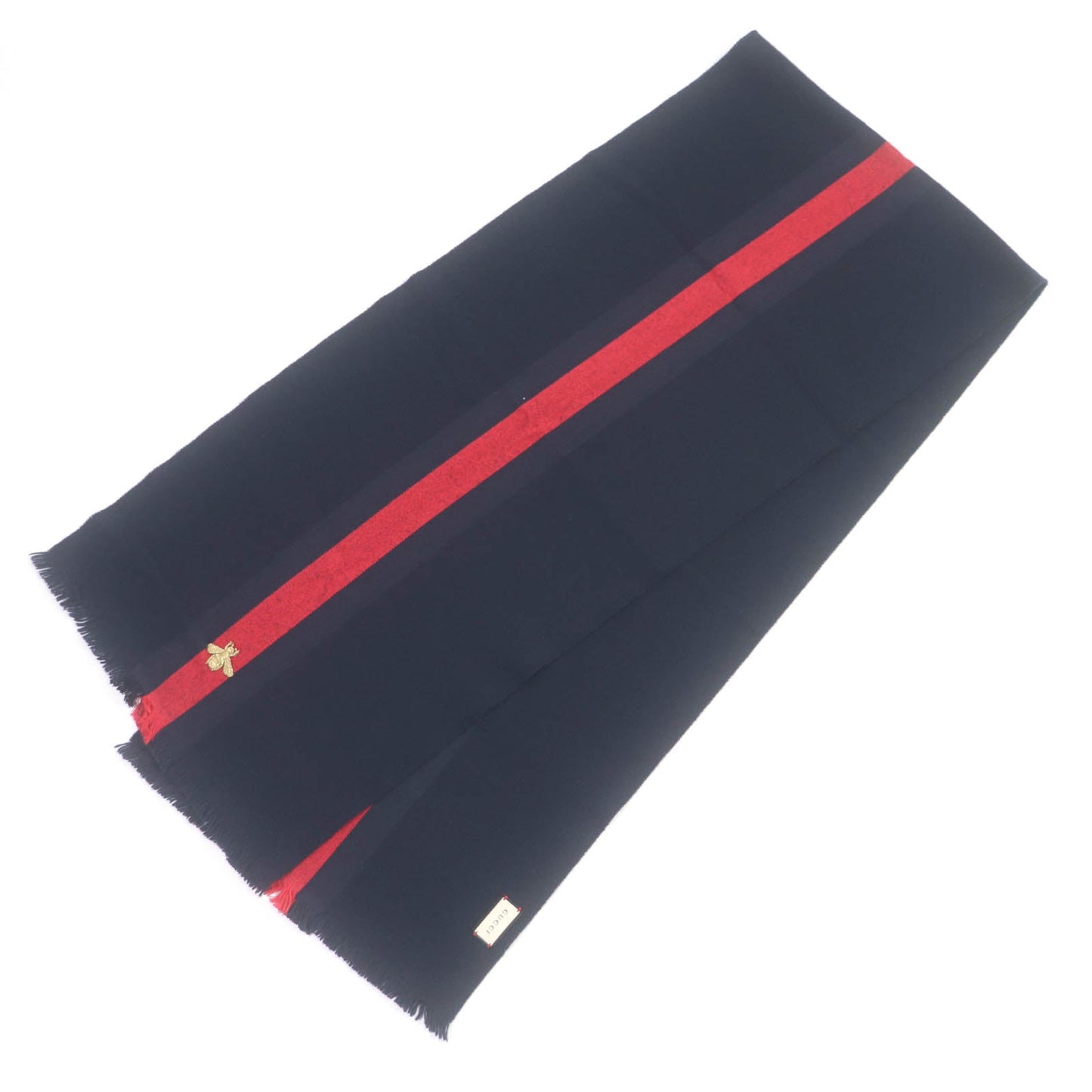 GUCCI Scarf 475513 Main: 56% wool, Main: 24% cashmere, Main: 20% silk Navy mens Used