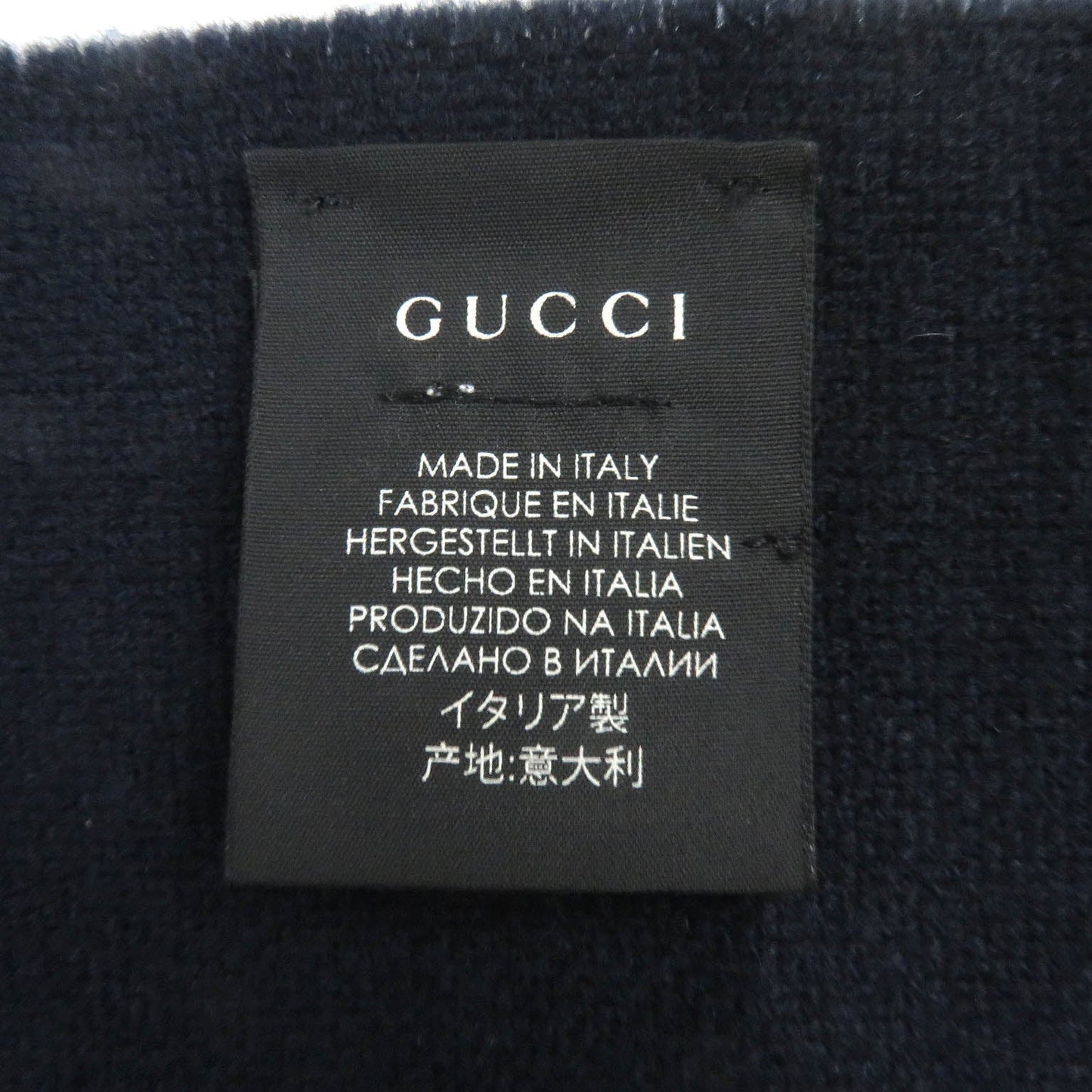 GUCCI Scarf 475513 Main: 56% wool, Main: 24% cashmere, Main: 20% silk Navy mens Used
