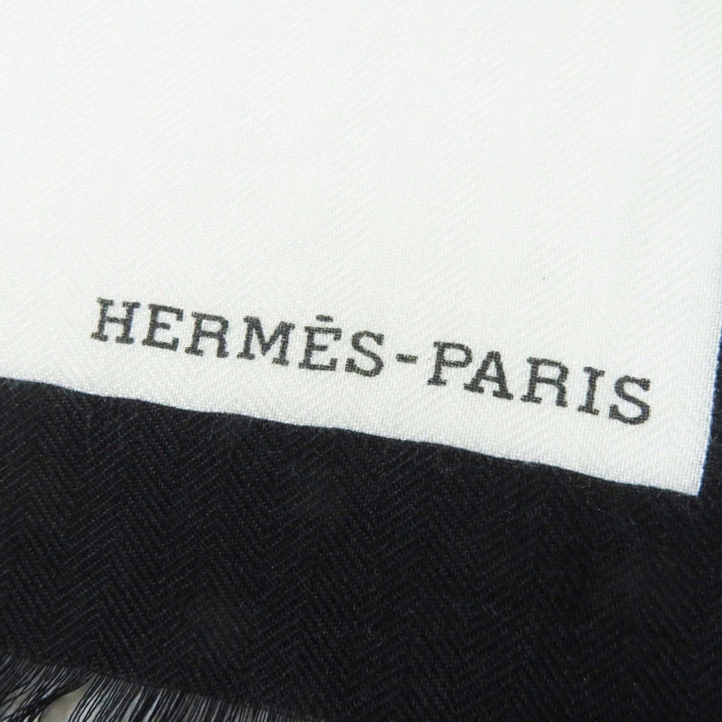 HERMES shawl cashmere Multi (Ivory Black Khaki)