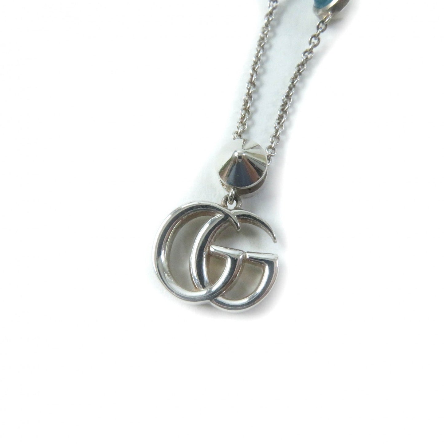 GUCCI Necklace 527399 AG925 Silver Double G Mother of Pearl Necklace