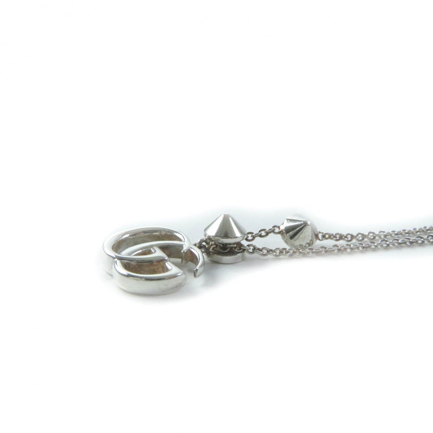 GUCCI Necklace 527399 AG925 Silver Double G Mother of Pearl Necklace