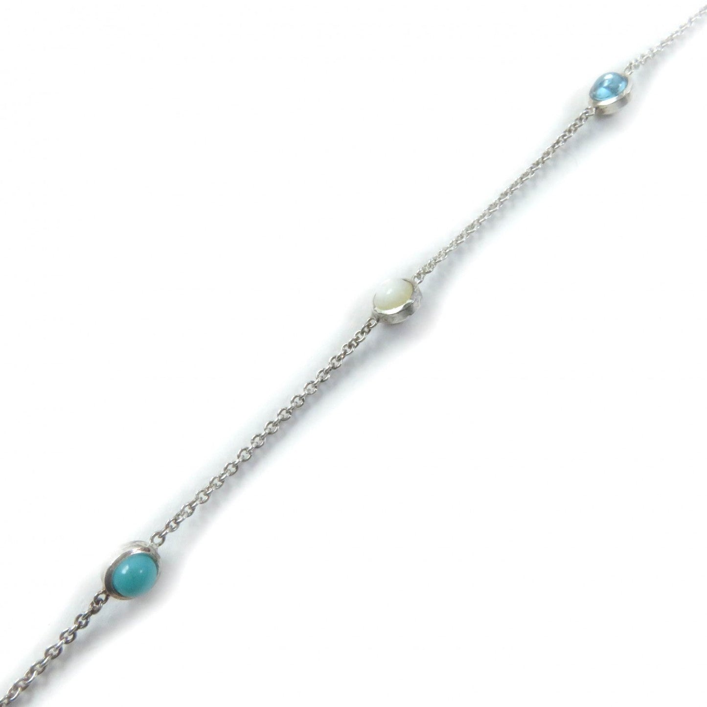 GUCCI Necklace 527399 AG925 Silver Double G Mother of Pearl Necklace