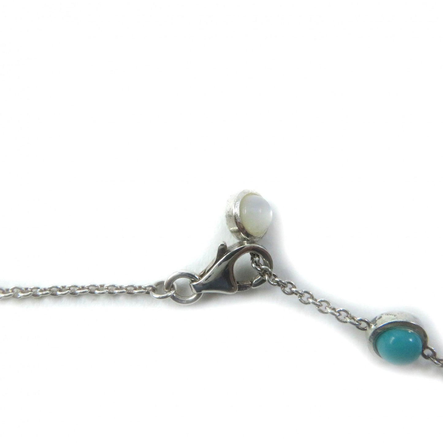 GUCCI Necklace 527399 AG925 Silver Double G Mother of Pearl Necklace