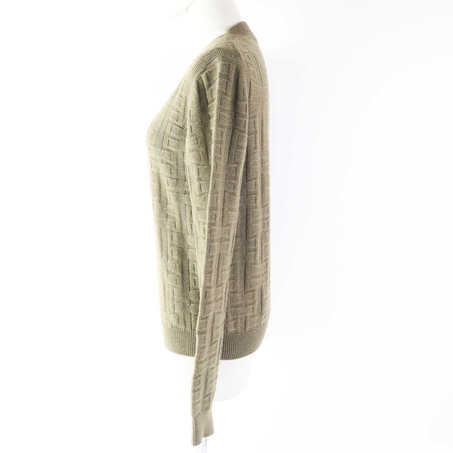 HERMES knit 2H2630DA wool Khaki Brown Loungewear Voyage H Ash Relief Knit 38