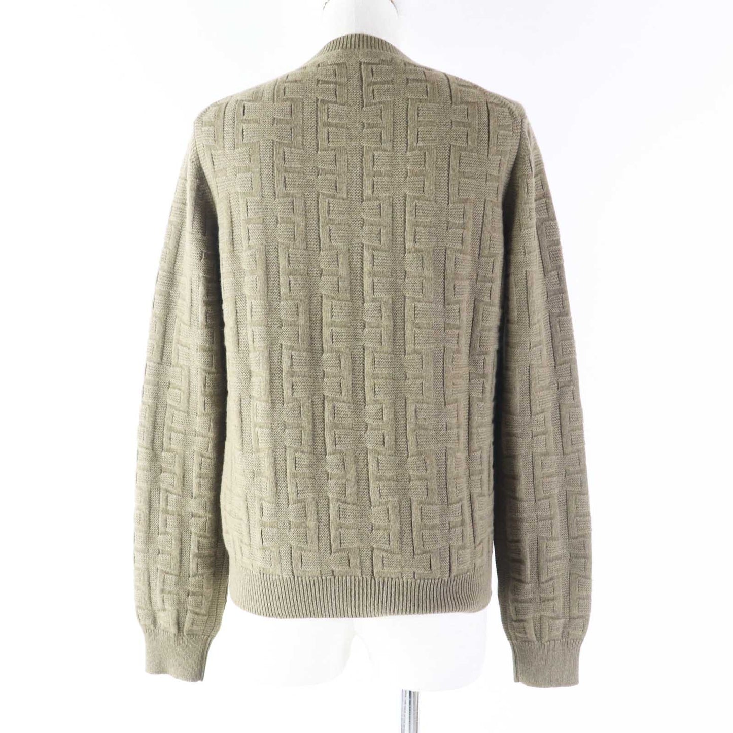 HERMES knit 2H2630DA wool Khaki Brown Loungewear Voyage H Ash Relief Knit 38
