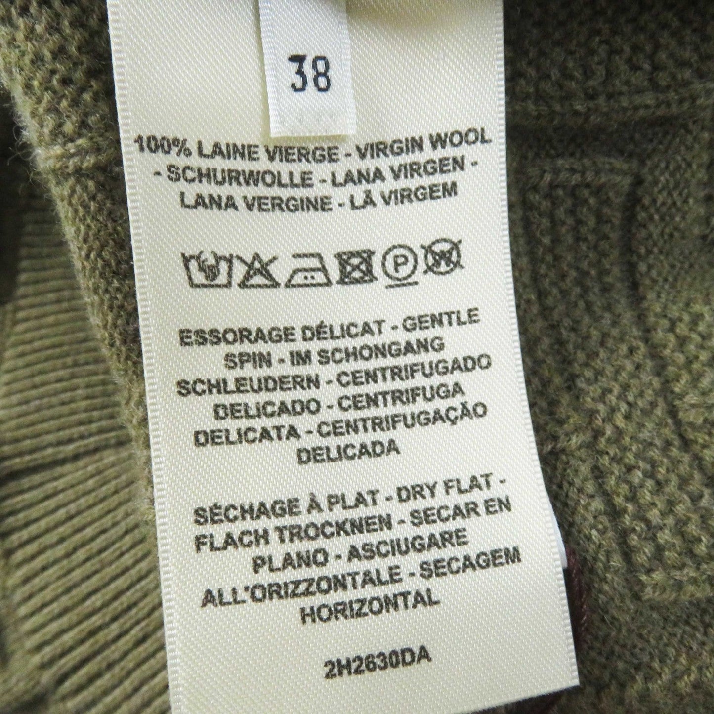 HERMES knit 2H2630DA wool Khaki Brown Loungewear Voyage H Ash Relief Knit 38