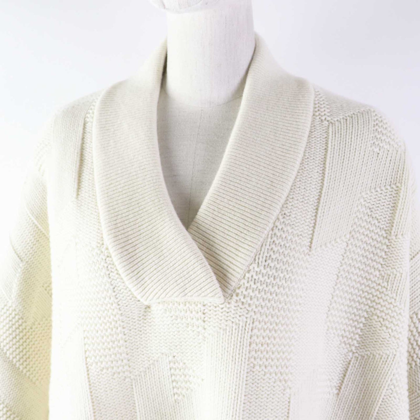 HERMES poncho 3H2602D4 wool Ivory 34