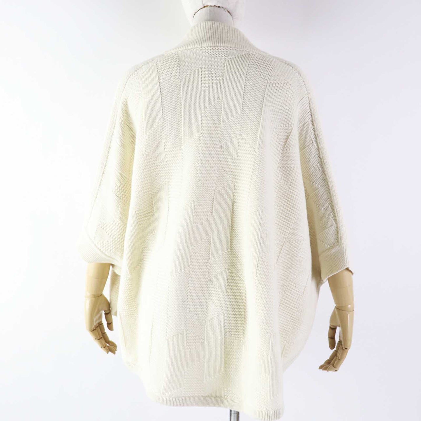 HERMES poncho 3H2602D4 wool Ivory 34