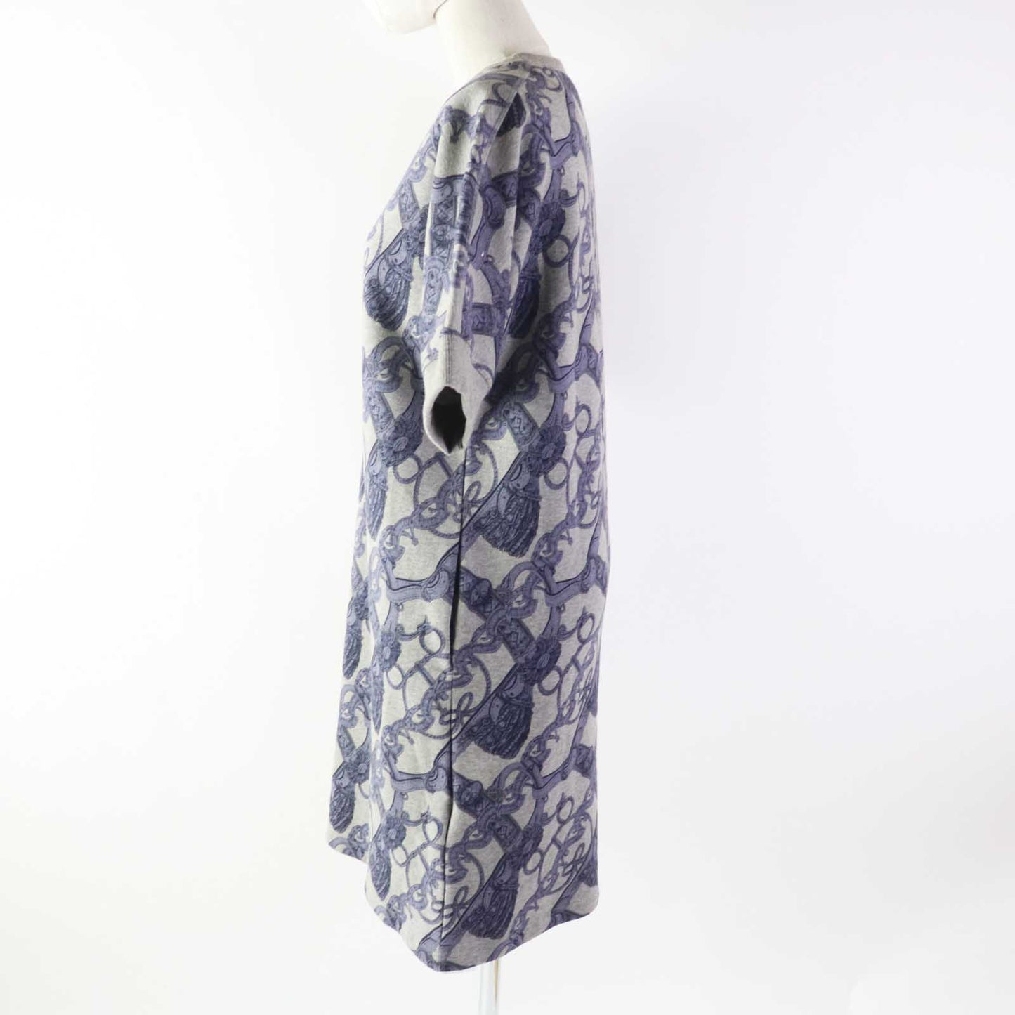 HERMES one piece cotton Gray Blue Bride de Cour 34