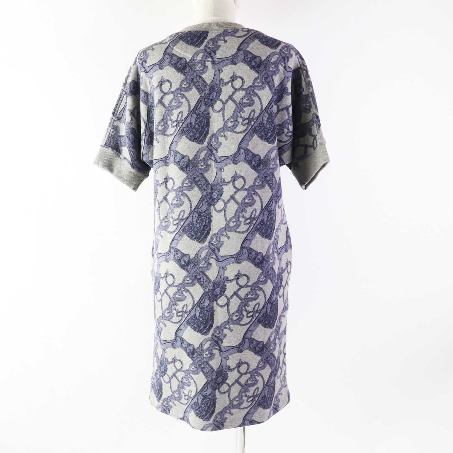 HERMES one piece cotton Gray Blue Bride de Cour 34