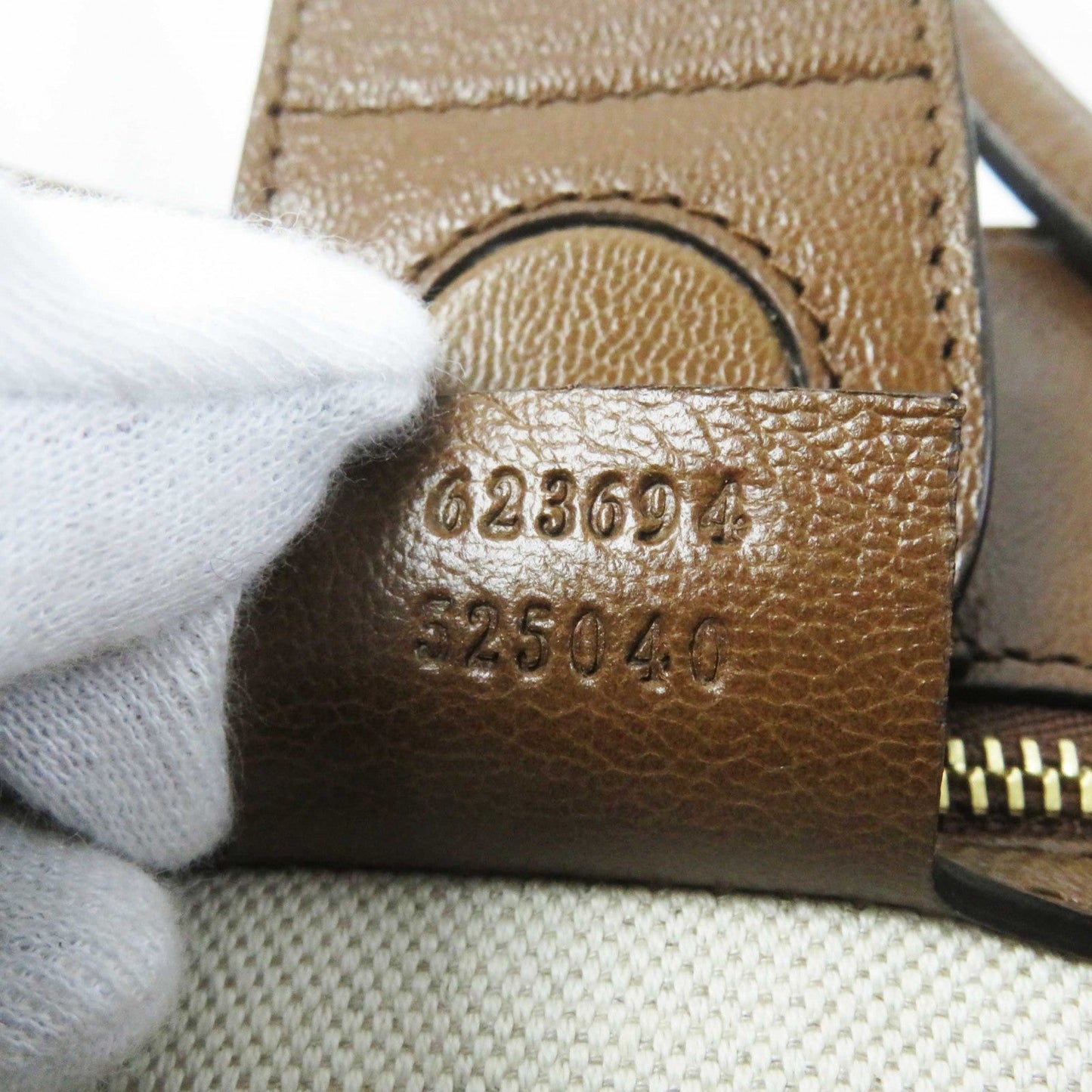 GUCCI Tote Bag 623694 Part: Leather, GG canvas Brown type Women Used
