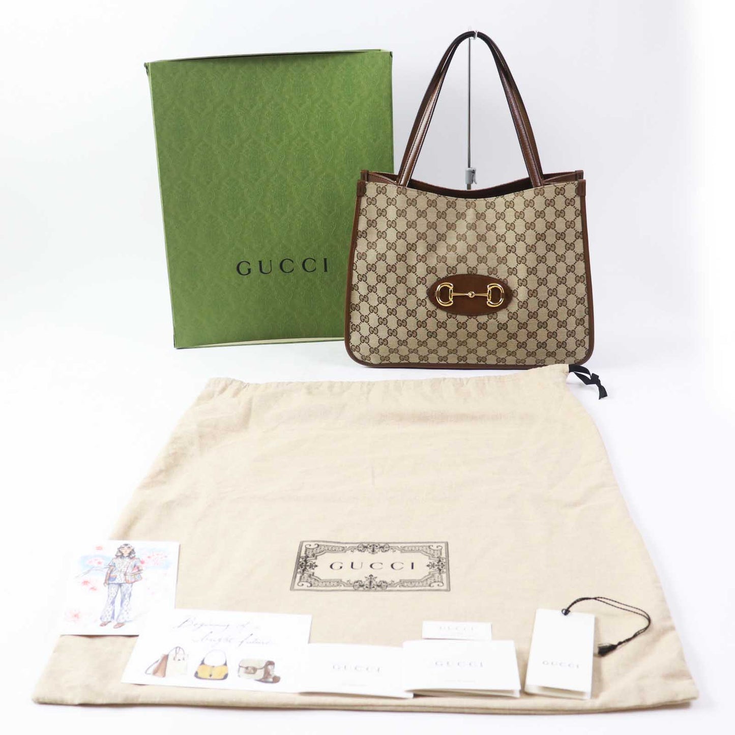 GUCCI Tote Bag 623694 Part: Leather, GG canvas Brown type Women Used