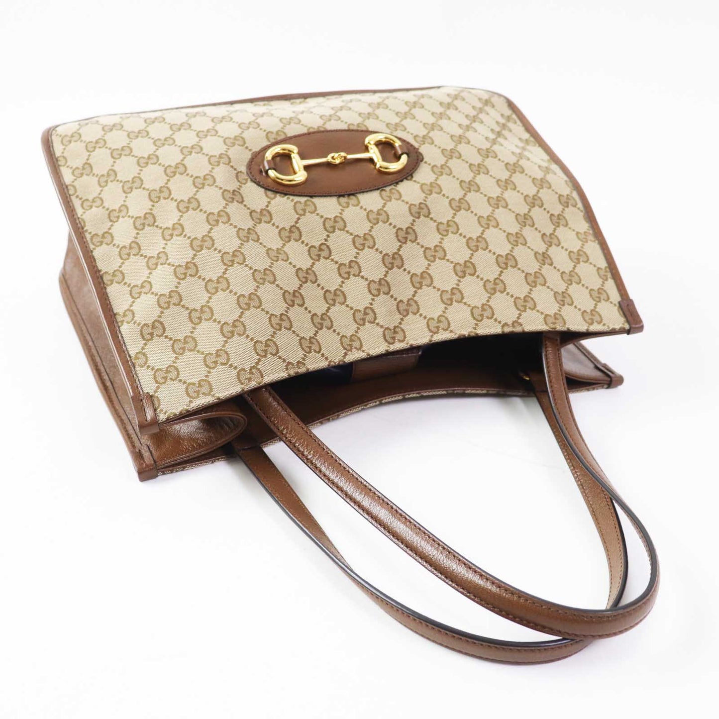 GUCCI Tote Bag 623694 Part: Leather, GG canvas Brown type Women Used