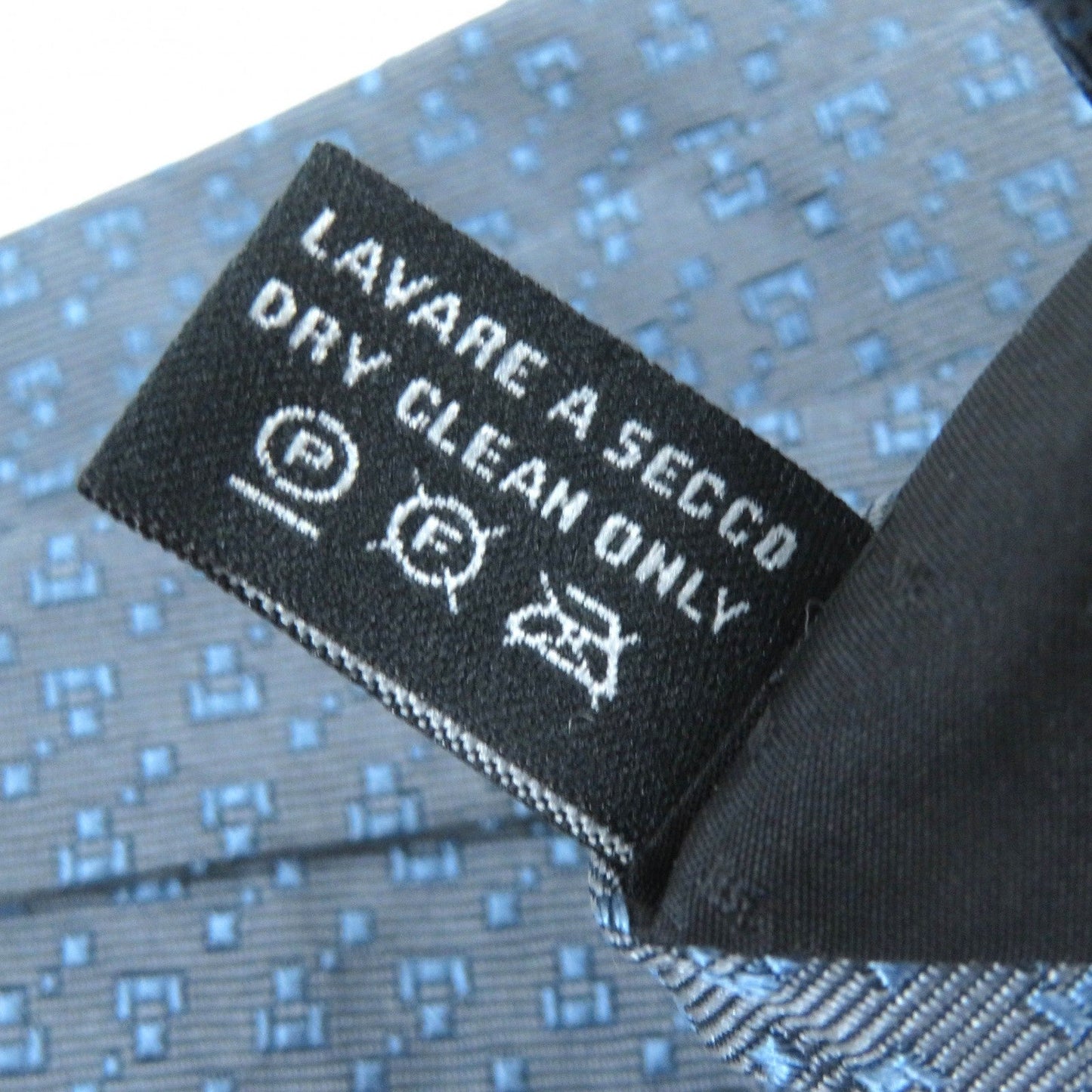 GUCCI tie silk Gray Blue