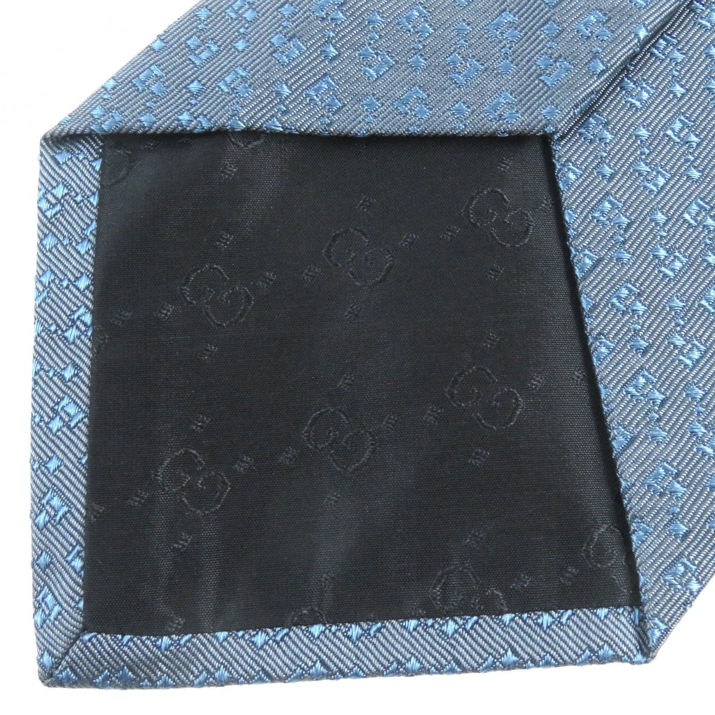 GUCCI tie silk Gray Blue