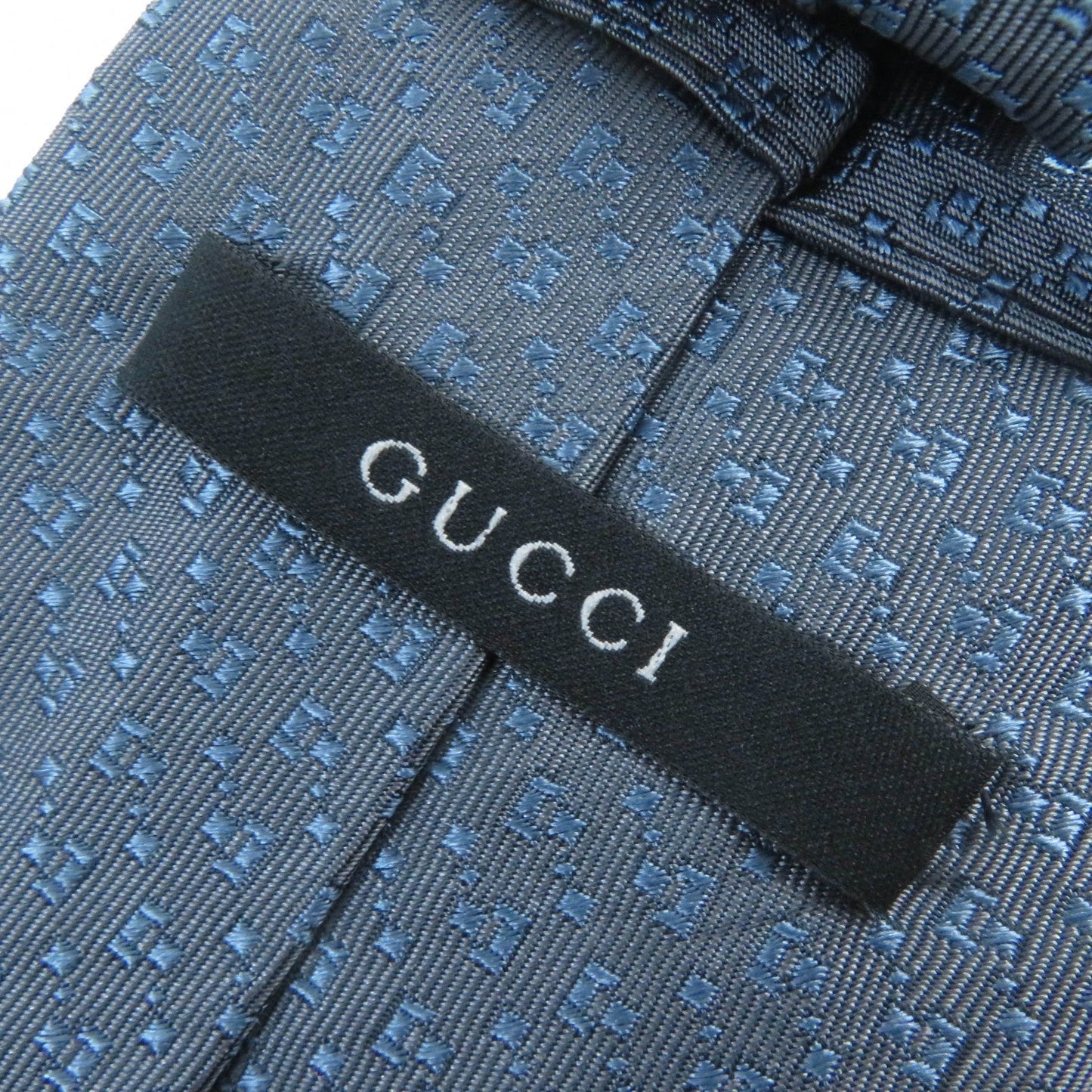 GUCCI tie silk Gray Blue