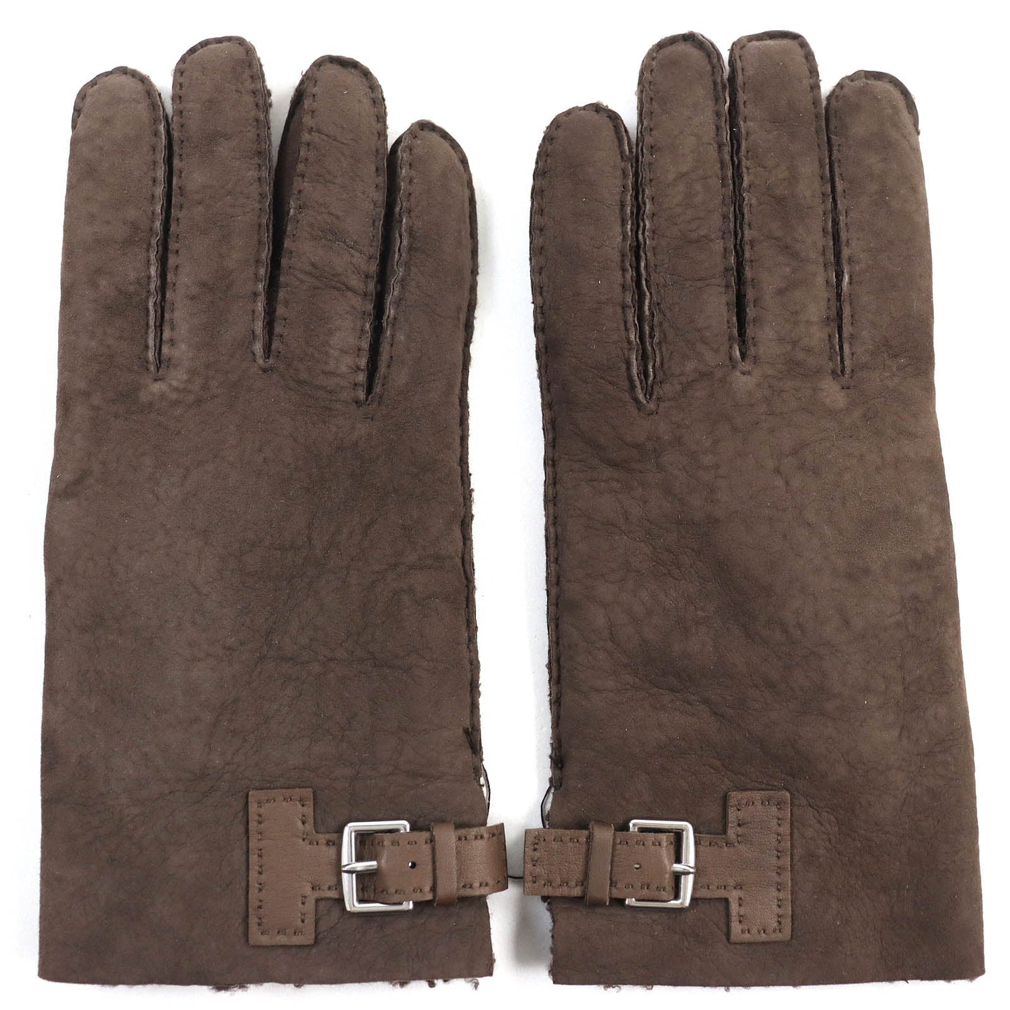 HERMES gloves 072038G Sheep leather Dark Brown, MARRON/TAUPE FONCE GANTS HOMME PHILIPPE 9