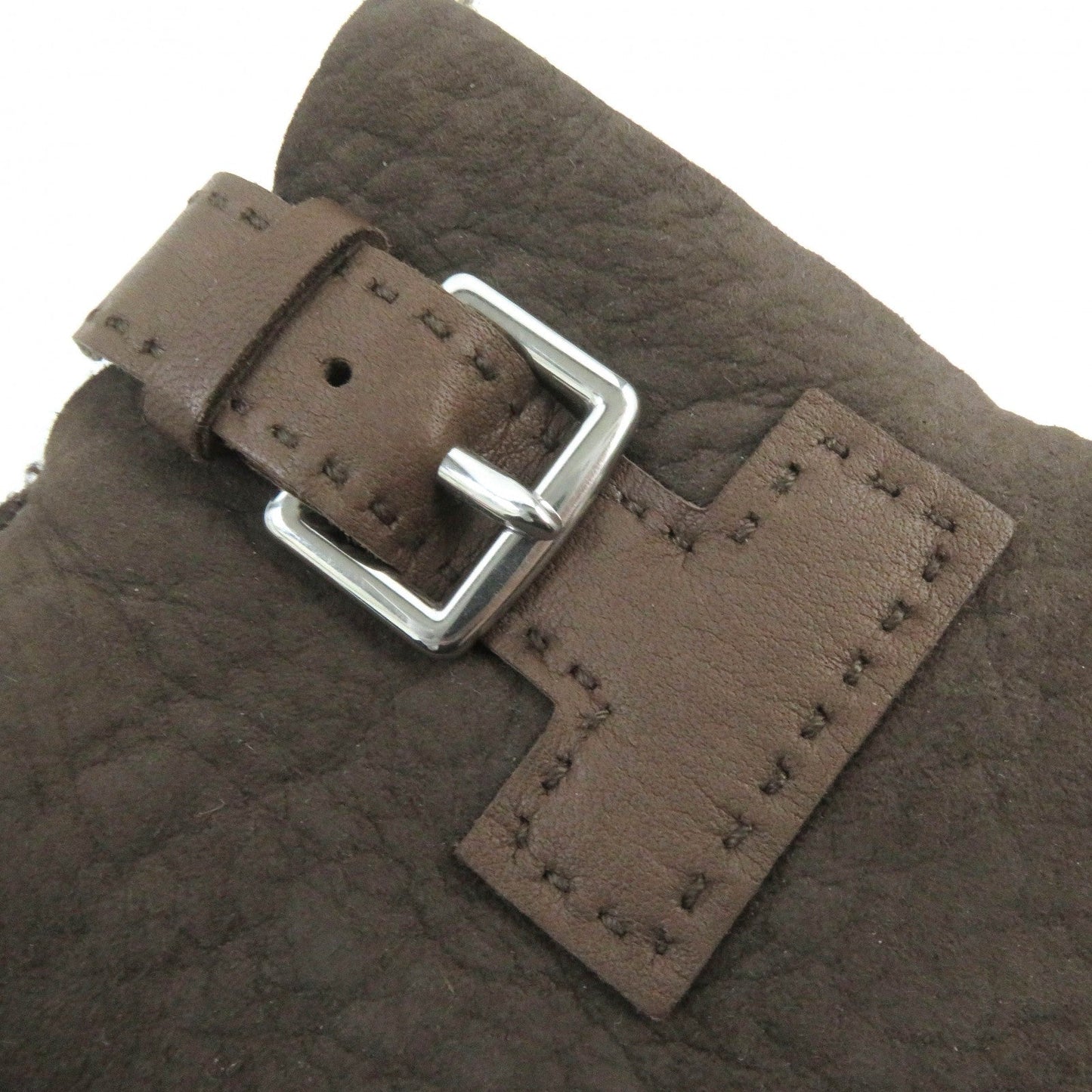 HERMES gloves 072038G Sheep leather Dark Brown, MARRON/TAUPE FONCE GANTS HOMME PHILIPPE 9