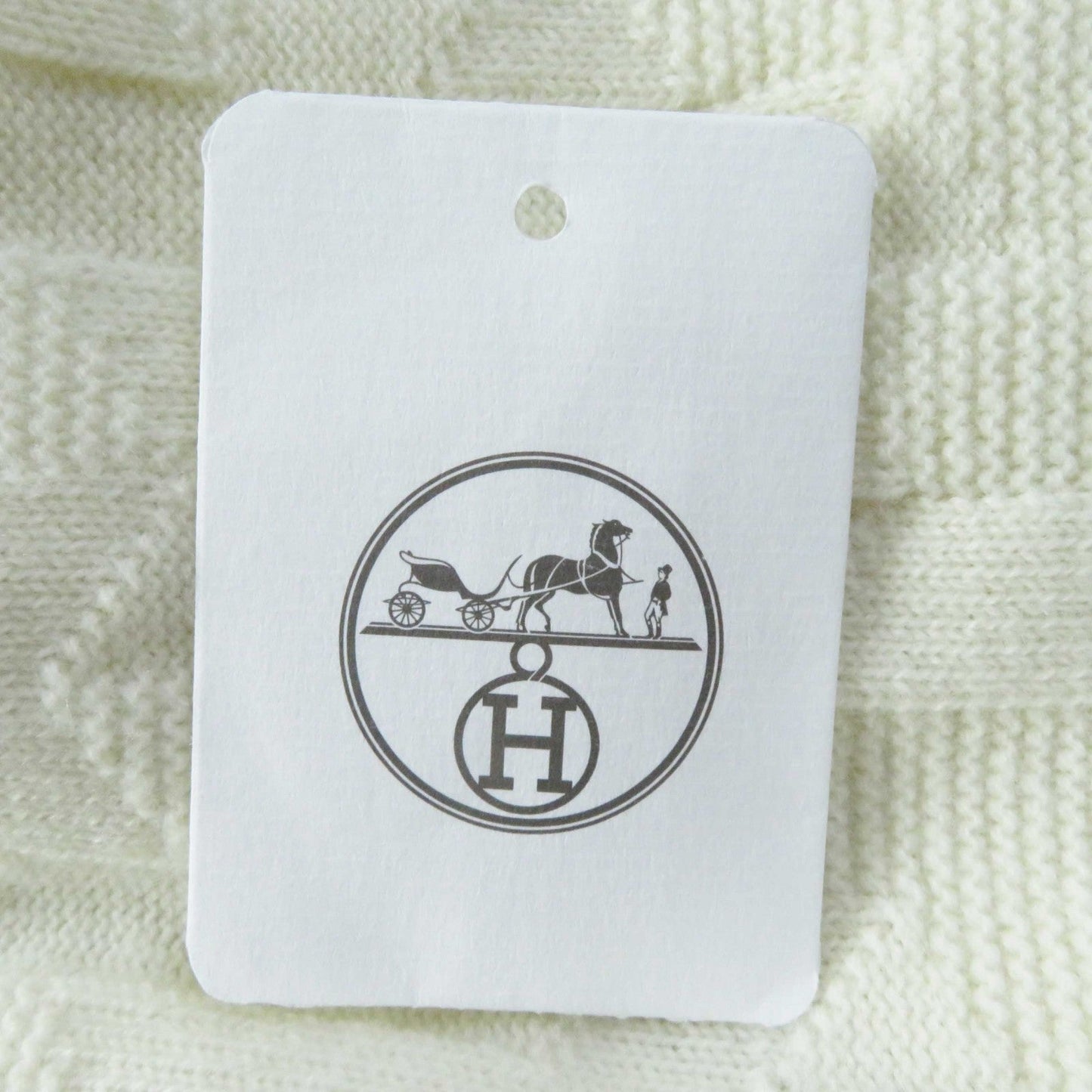 HERMES knit 4E2611D3 wool blanc naturel Small Fit Long Sleeve Knit 38