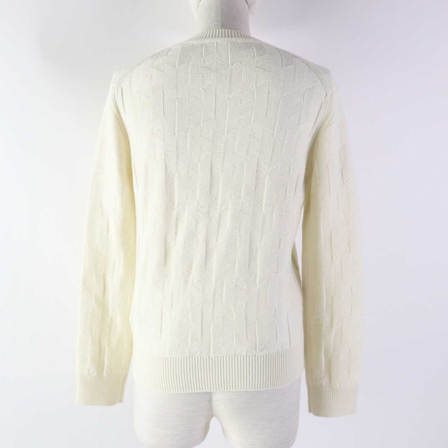 HERMES knit 4E2611D3 wool blanc naturel Small Fit Long Sleeve Knit 38