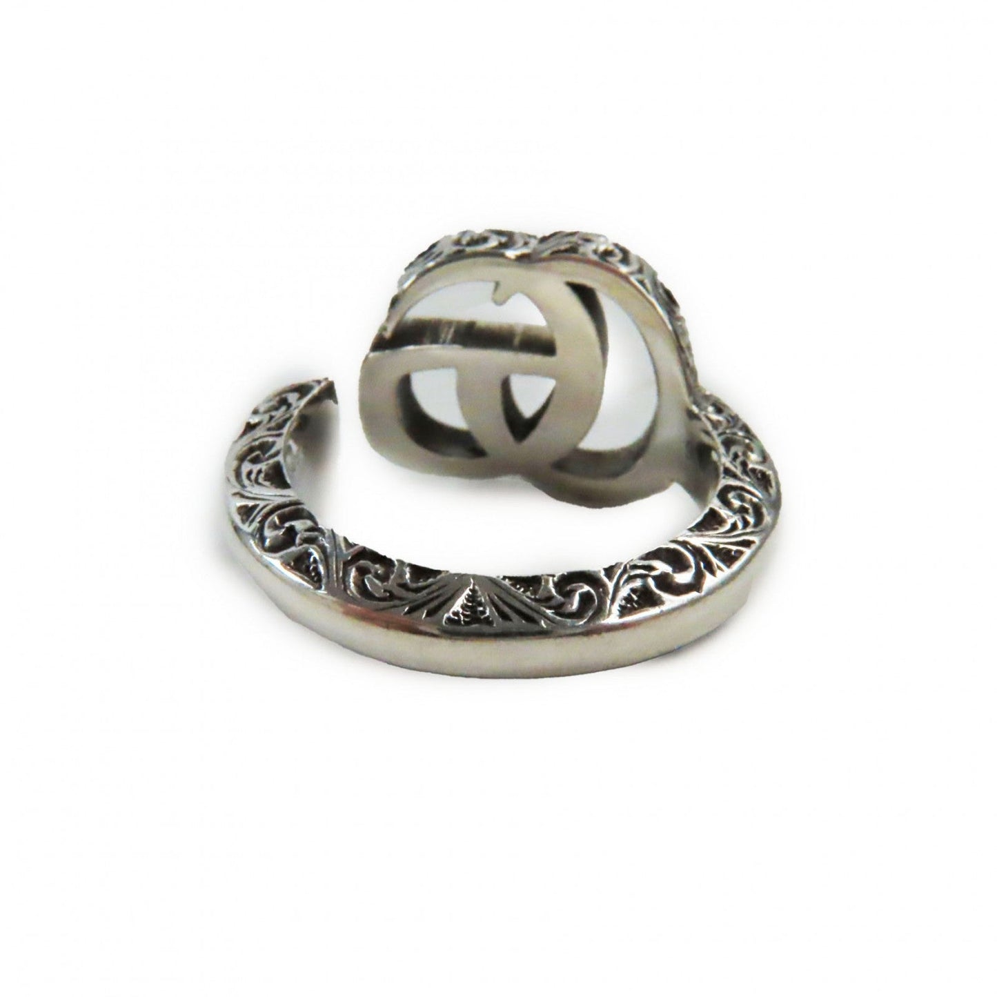 GUCCI Ring 627760 AG925 Silver Arabesque Double G Keyring