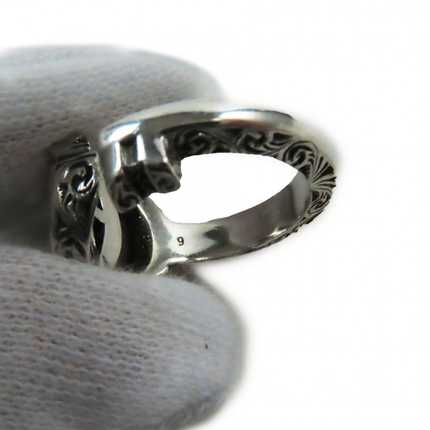 GUCCI Ring 627760 AG925 Silver Arabesque Double G Keyring