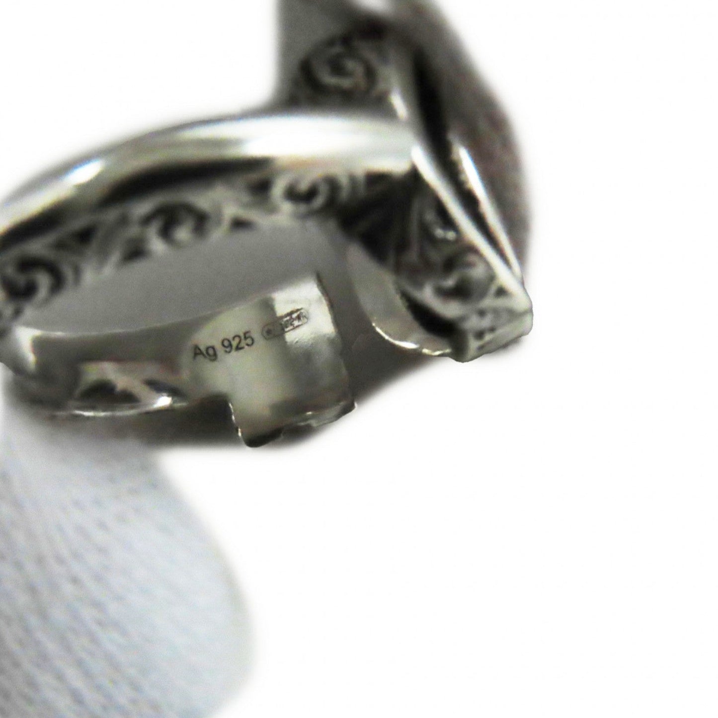 GUCCI Ring 627760 AG925 Silver Arabesque Double G Keyring
