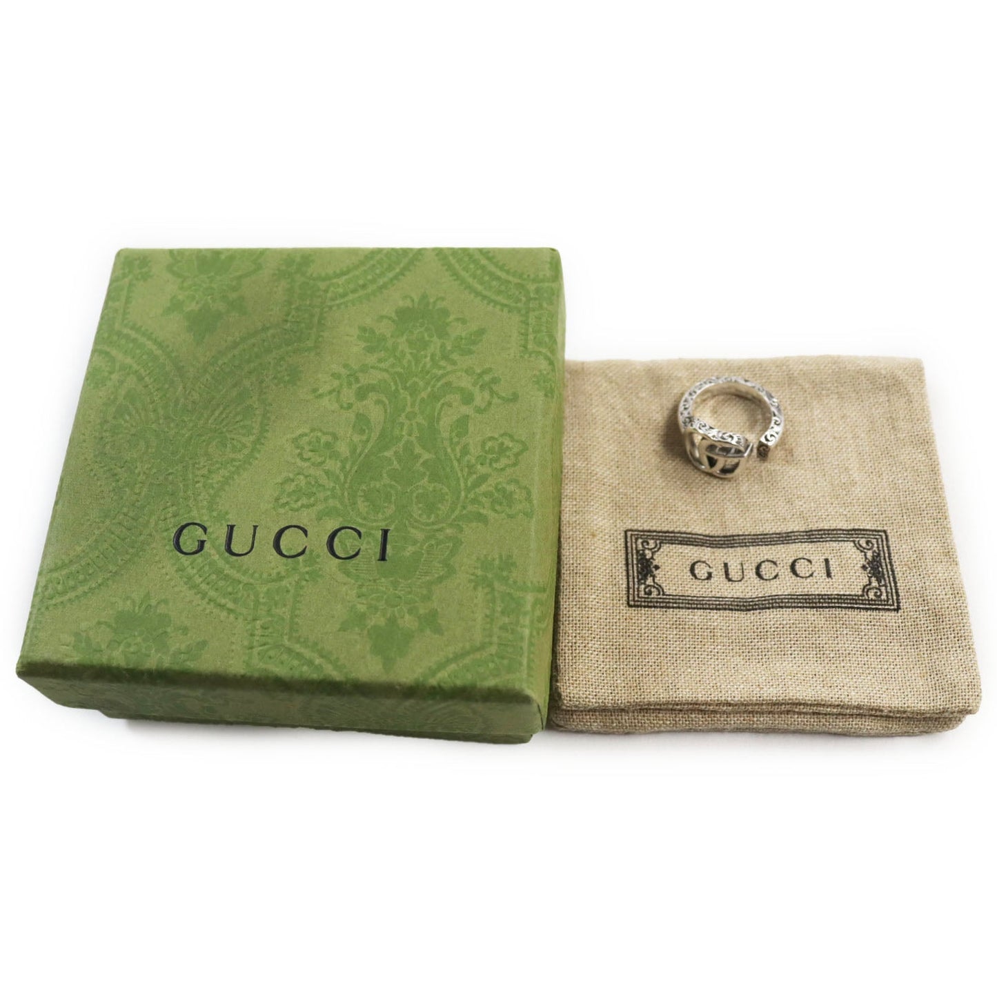 GUCCI Ring 627760 AG925 Silver Arabesque Double G Keyring