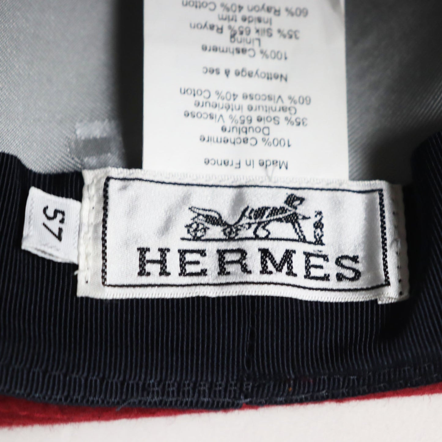 HERMES hat cashmere Bordeaux 57