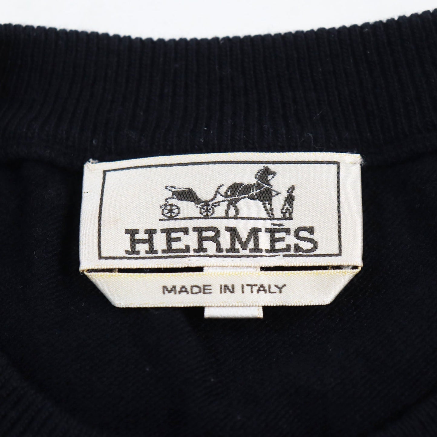 HERMES sweater wool Gray navy XL
