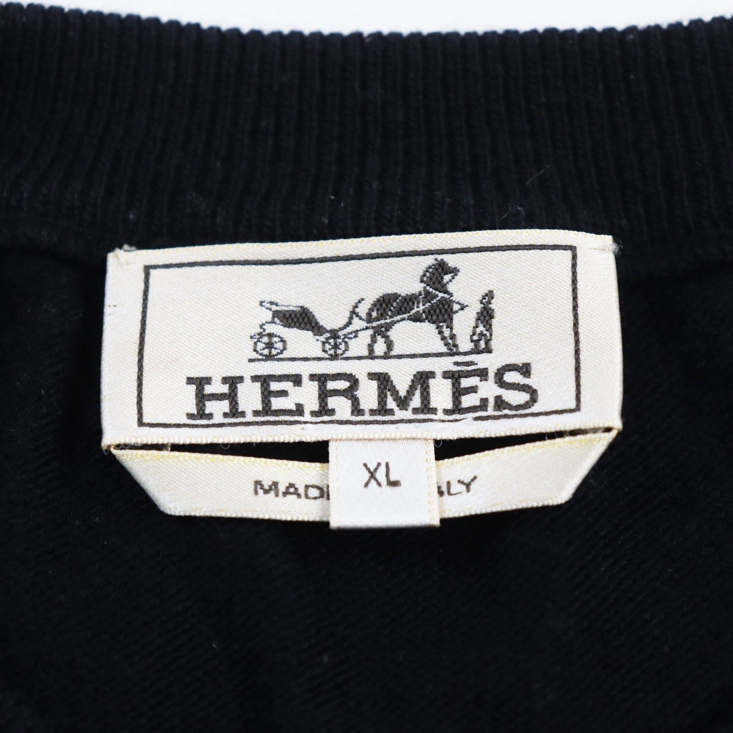 HERMES sweater wool Gray navy XL