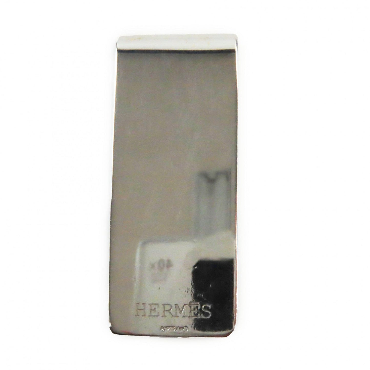 HERMES Money clip AG925 Silver H mark bill clip Eclipse ebson punching