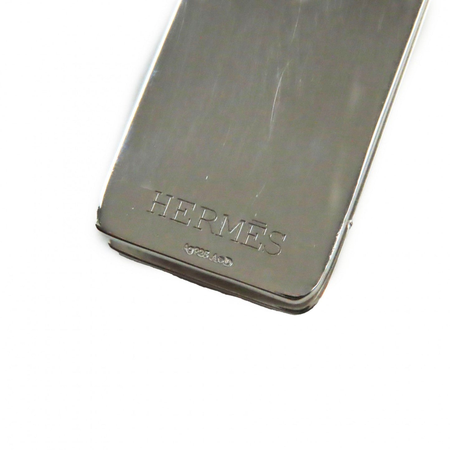 HERMES Money clip AG925 Silver H mark bill clip Eclipse ebson punching