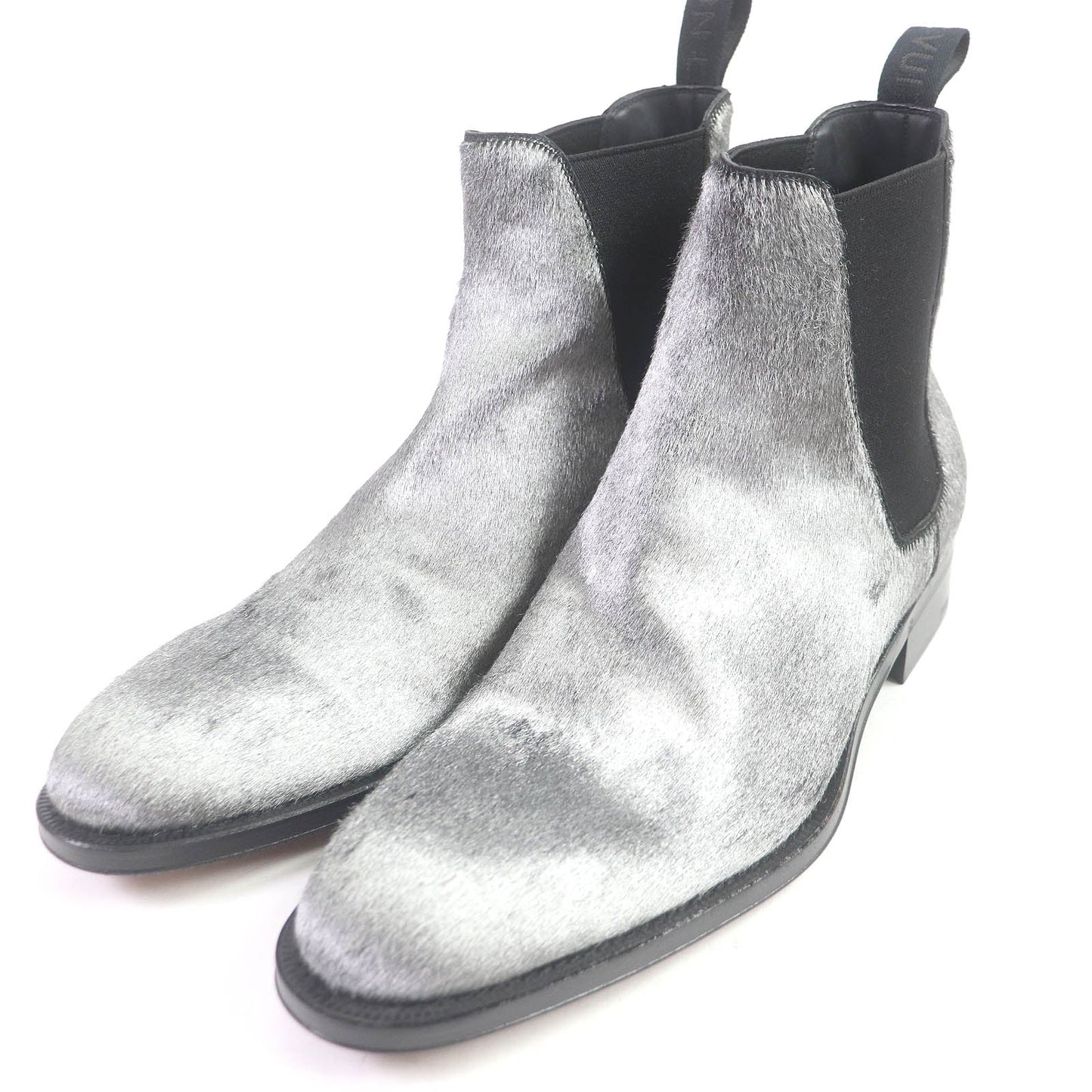 LOUIS VUITTON Ankle boots Main: Leather, Harako fur Silver mens 7.5 Used