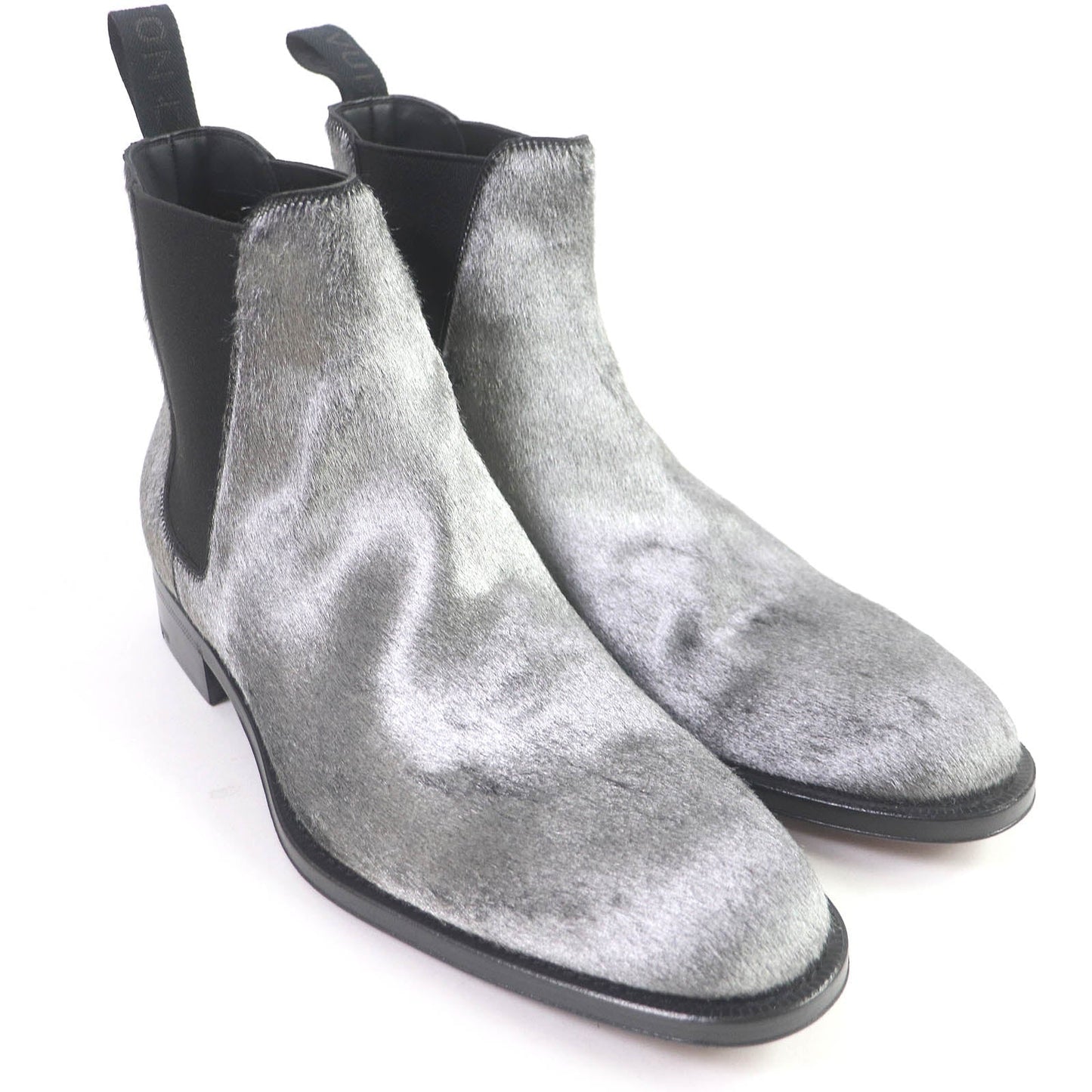 LOUIS VUITTON Ankle boots Main: Leather, Harako fur Silver mens 7.5 Used