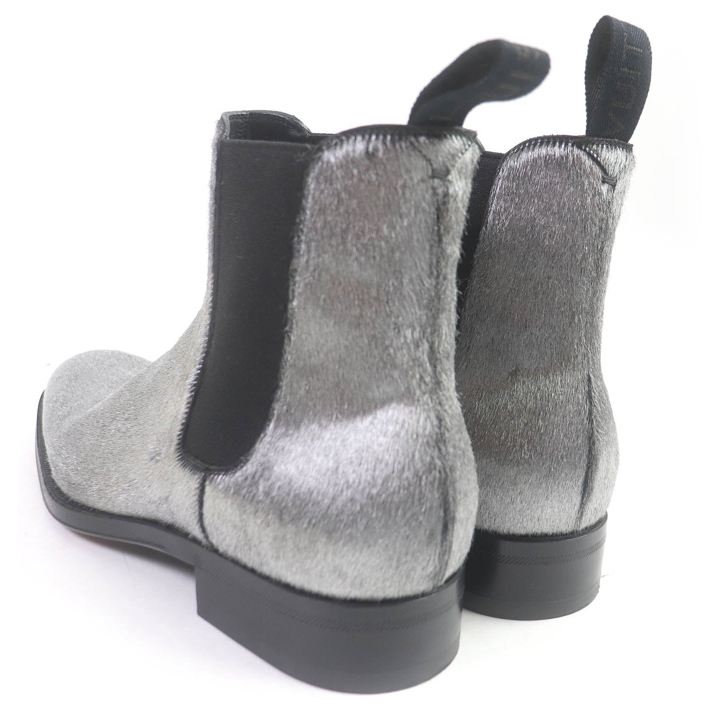 LOUIS VUITTON Ankle boots Main: Leather, Harako fur Silver mens 7.5 Used