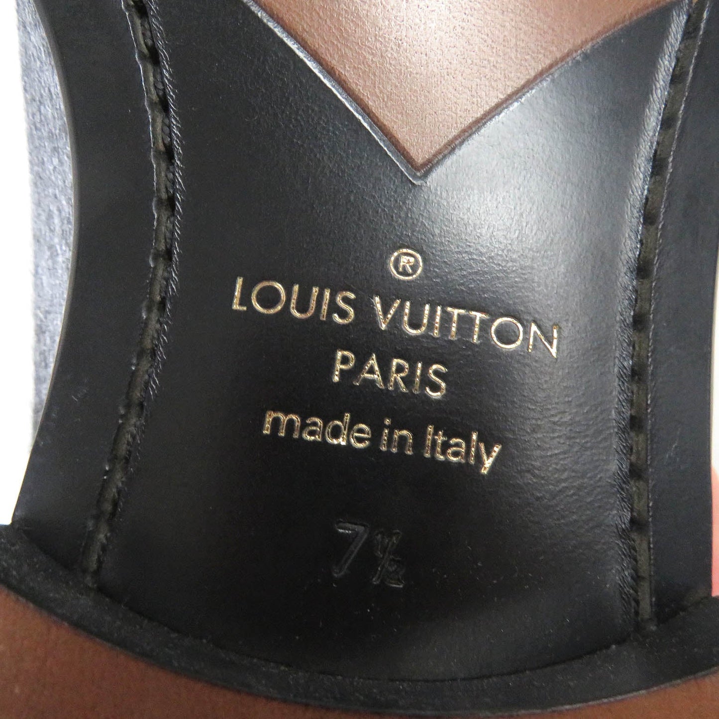 LOUIS VUITTON Ankle boots Main: Leather, Harako fur Silver mens 7.5 Used