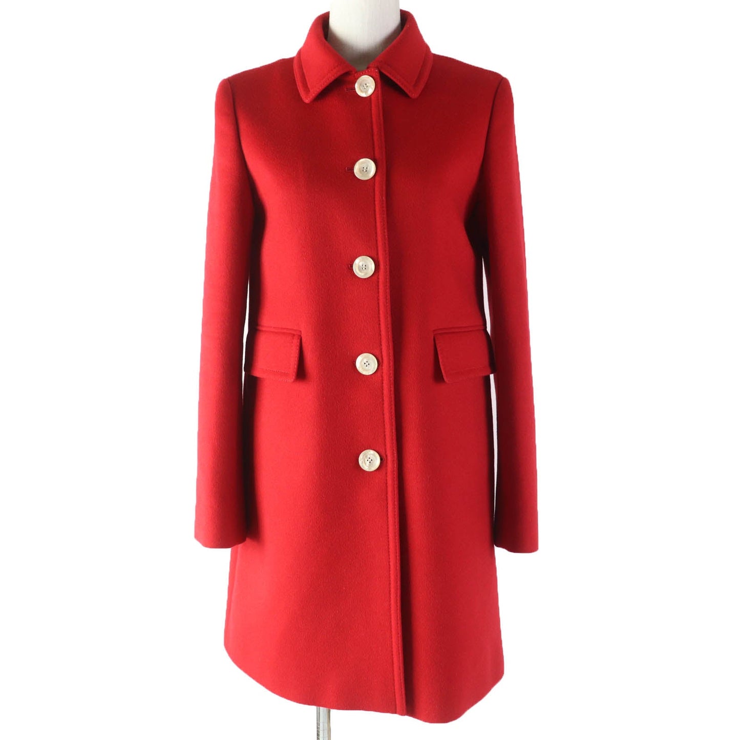 GUCCI Stainless collar coat 406947 wool Red 38