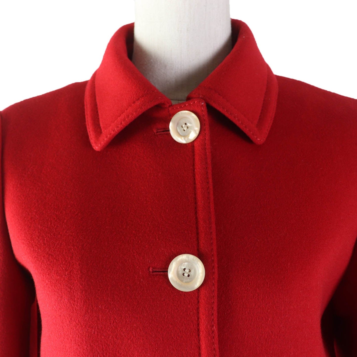 GUCCI Stainless collar coat 406947 wool Red 38