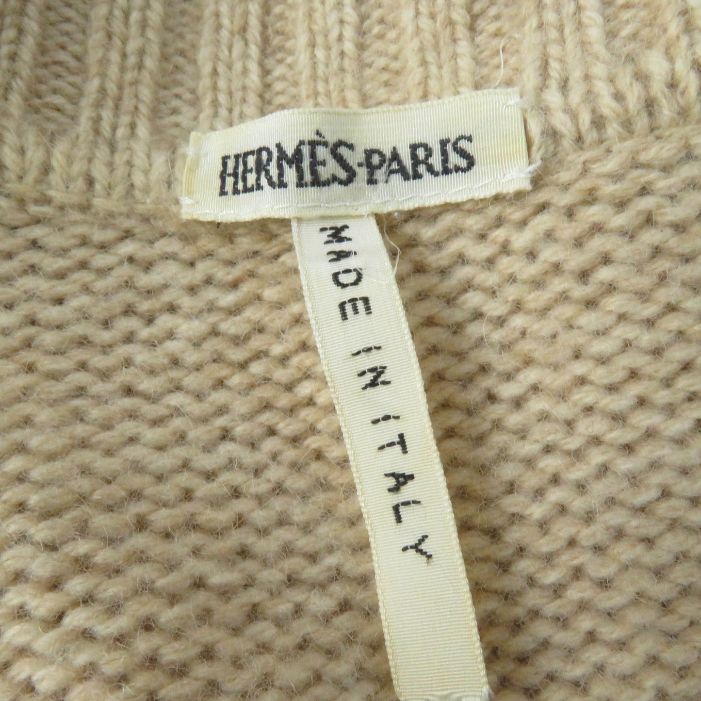 HERMES knit silk beige L