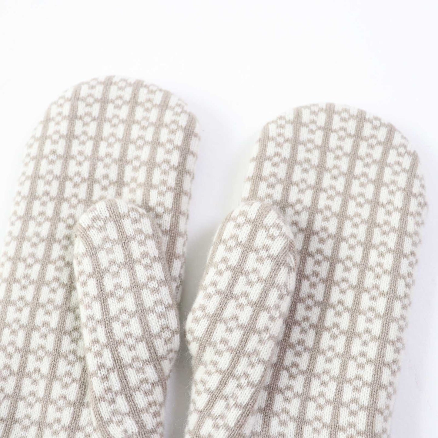 HERMES gloves cashmere Greige Ivory Hope S